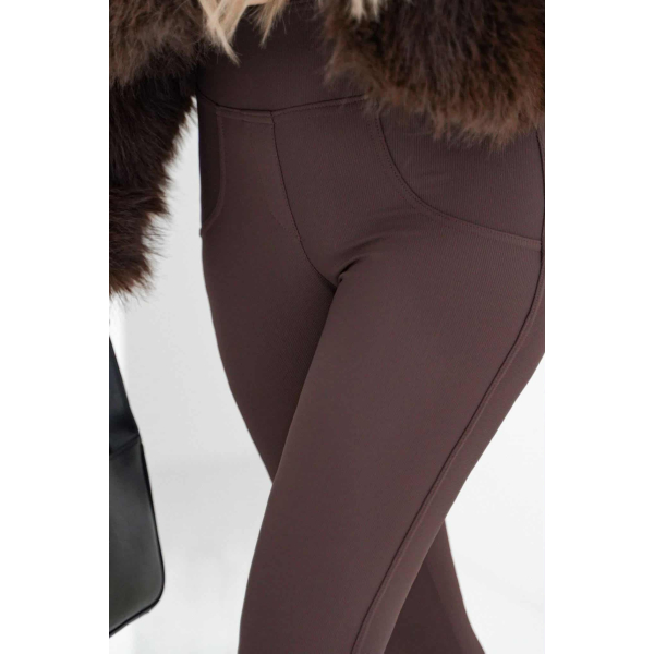 Legginsy modelujące / wysoki stan / PRĄŻKI CHOCO /  S - M - L - XL